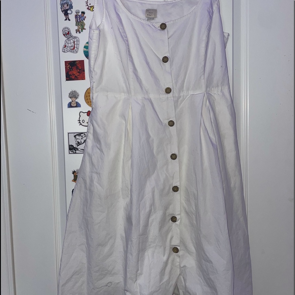 vintage white button up dress